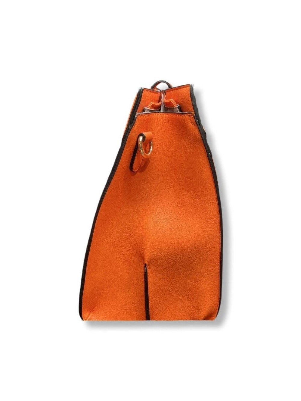 Dasein Women's Orange Structured Tote with Top Handles - Picture 4 of 5